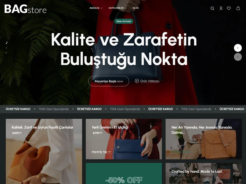 Bag Store Tema Görünümü